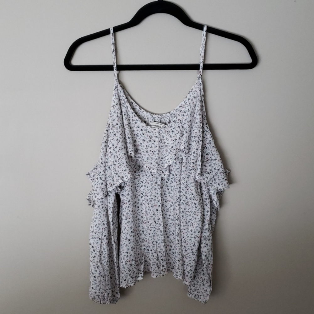 ABERCROMBIE & FITCH Boho Floral Cold Shoulder Top - Picture 3 of 7